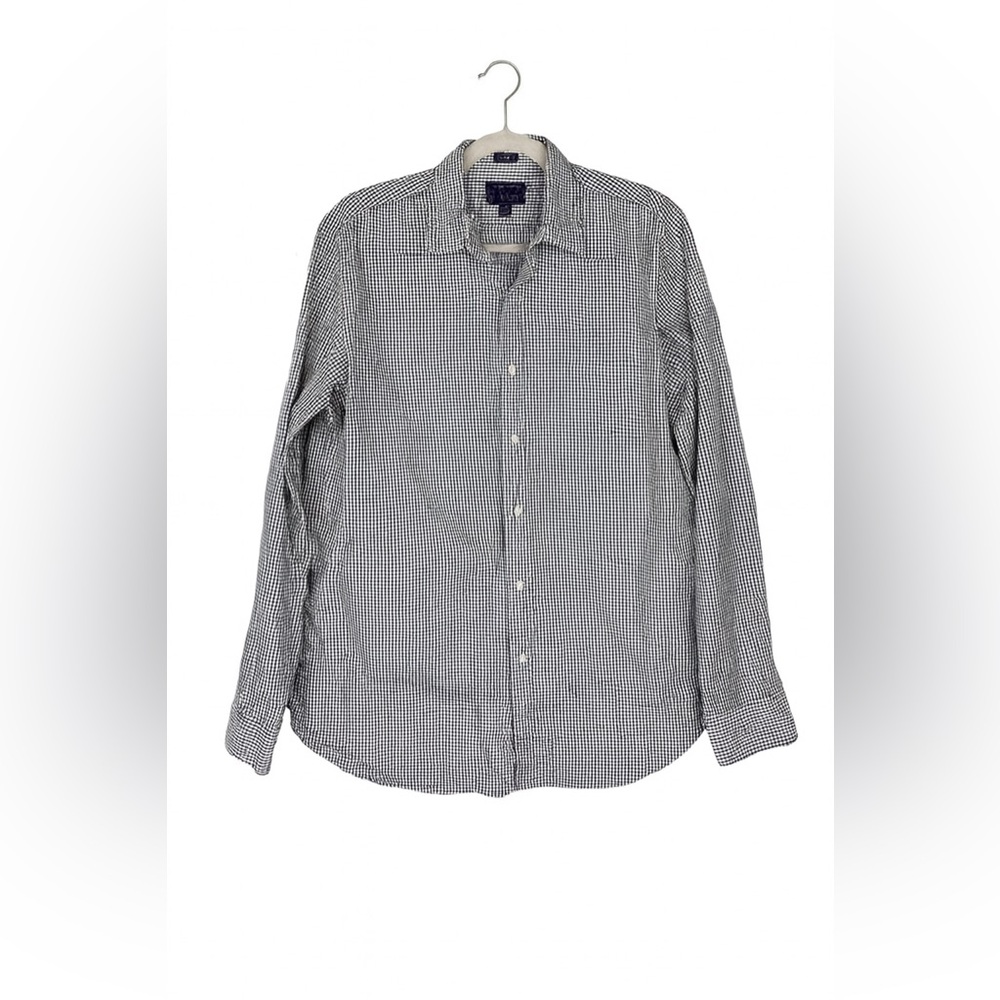 J.Crew Haberdashery Men’s Medium Shirt 80’s 2-Ply Cotton Black White Check